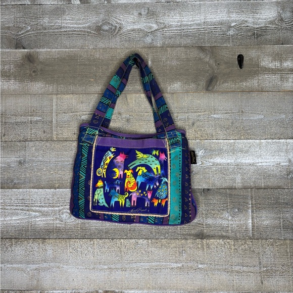 Laurel Burch dog print Colorful Patterned canvas Women's Bag - Picture 1 of 7